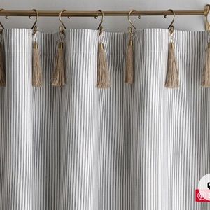 Emily & Merritt pottery barn ticking stripe drape